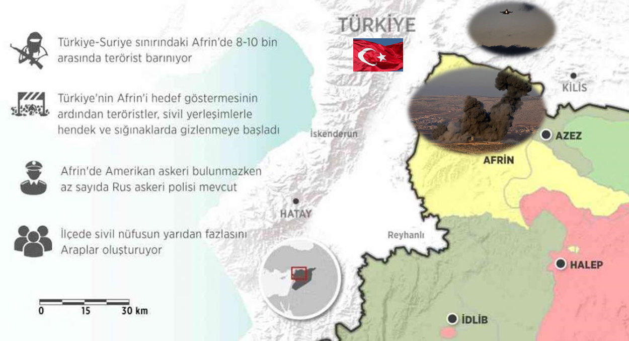  Türk Silahlı Kuvvetlerinden Afrin’e “Zeytin Dalı Harekatı” 